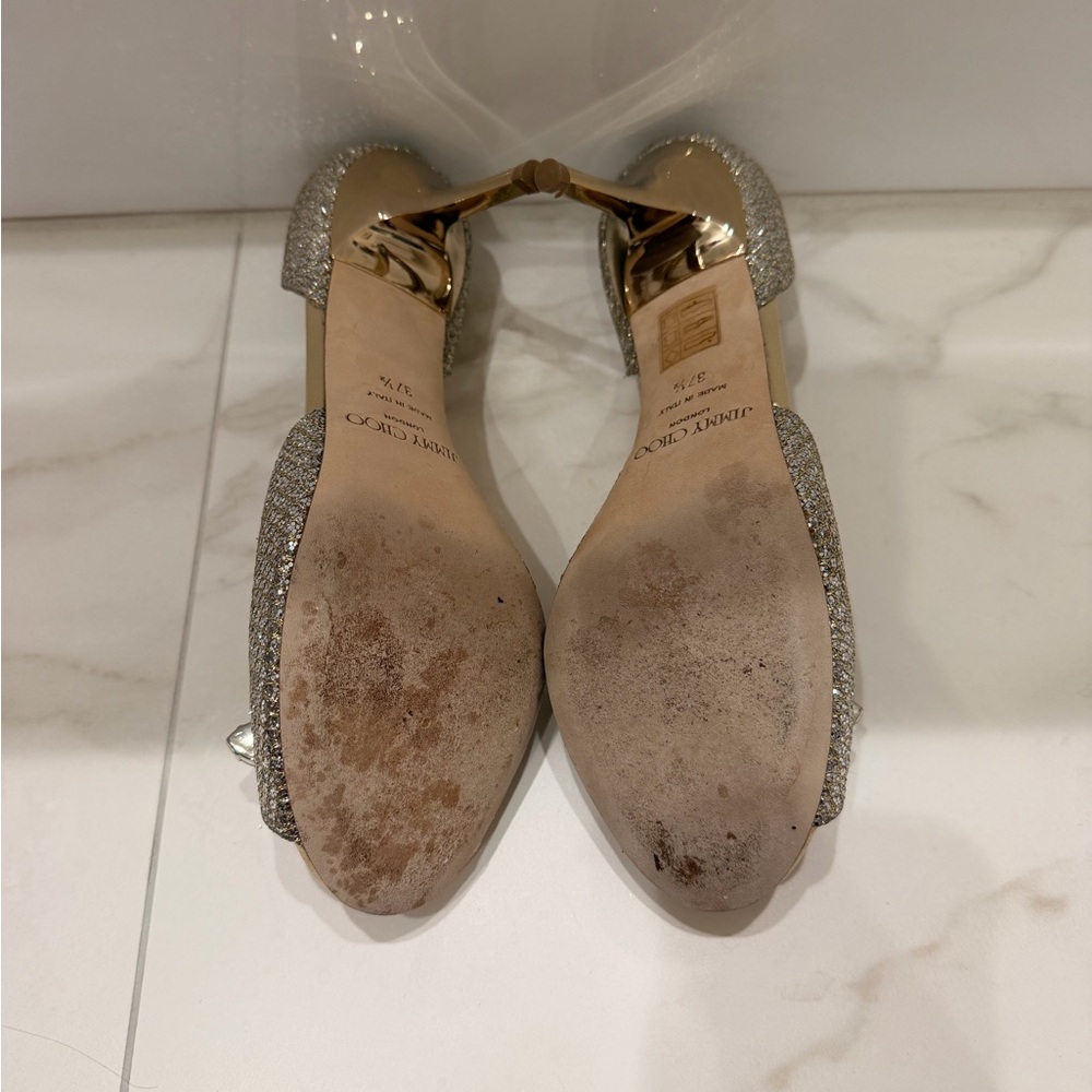 Jimmy Choo Glittering Gold Heels - Picture 5 of 7